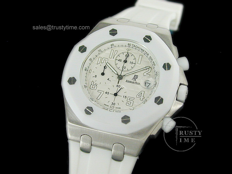 AP0019B – Royal Oak Offshore Chronograph SS White – Workg Chrono