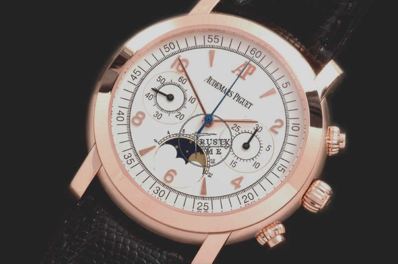 AP0042A – Jules Audemars Moon Phase Chrono RG White Manual Chron