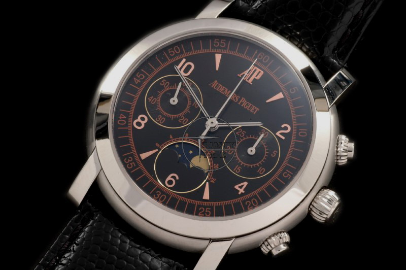AP0042C – Jules Audemars Moon Phase Chrono SS Black Manual Chron