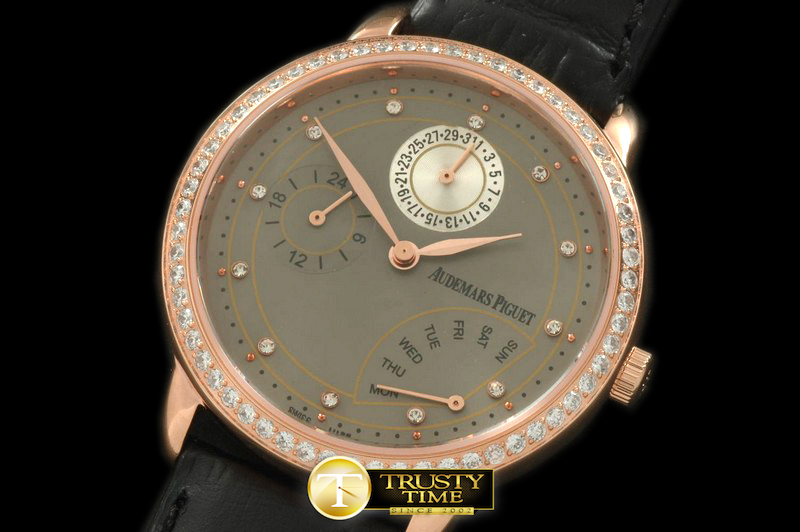 AP0138B – Classic Calender Complications RG/LE Grey Jap Quartz