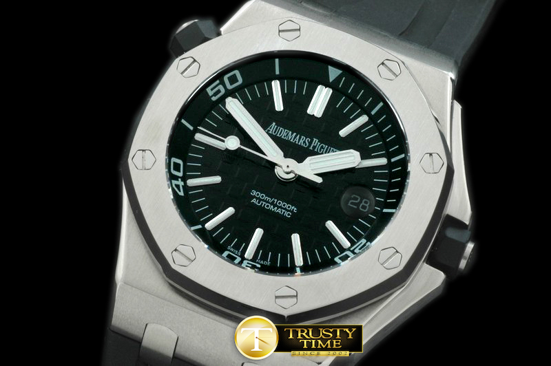 AP0144A – Royal Oak Diver Auto SS/RU Black Asian 2836-2
