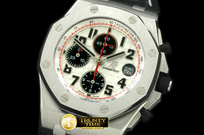 AP0162 – Royal Oak Chronograph SS/LE White/Blk A-7750 Sec@12