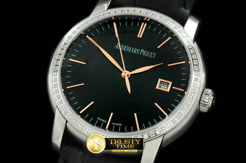 AP0168B – Jules Audemars Classic Auto SS/Diam Black ETA 2824-2