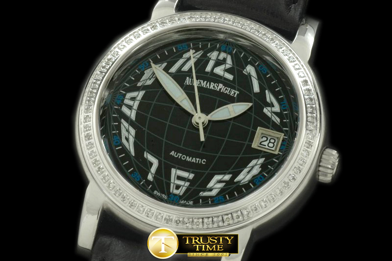 AP0175 – Jules Audemars Globe SS/LE/Diam Black Swiss ETA 2824-2