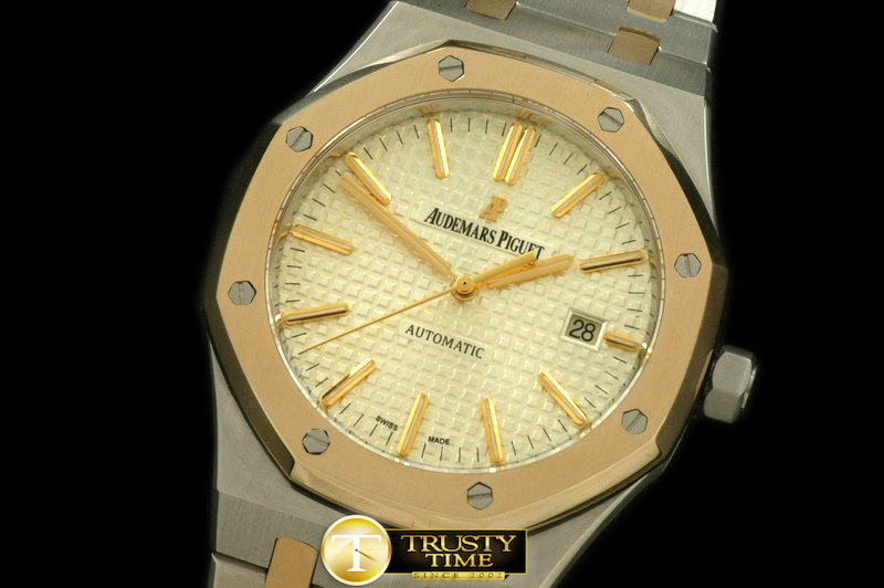 AP0189A – Royal Oak 15400 SS/YG White Swiss 2824