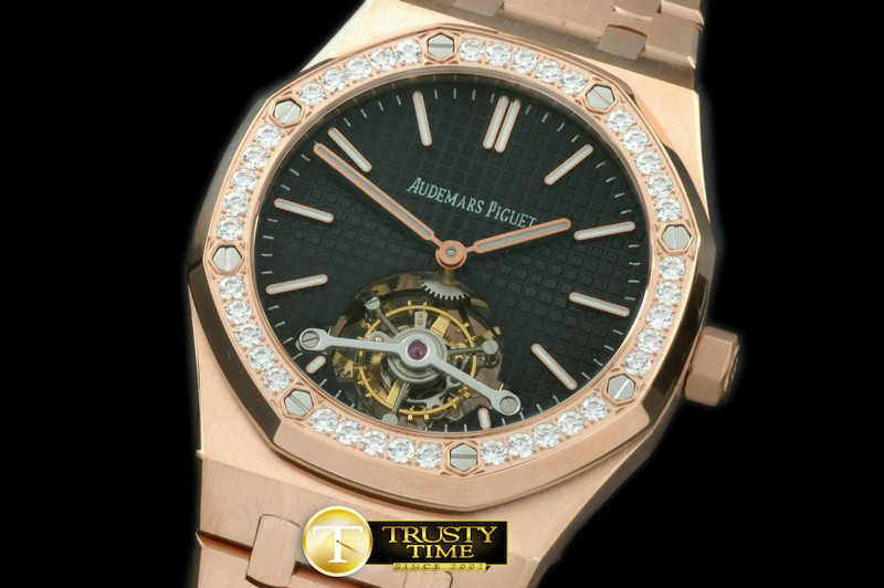 AP0226B – Royal Oak Tourbillon RG/RG Diam Black Real Tourbillon