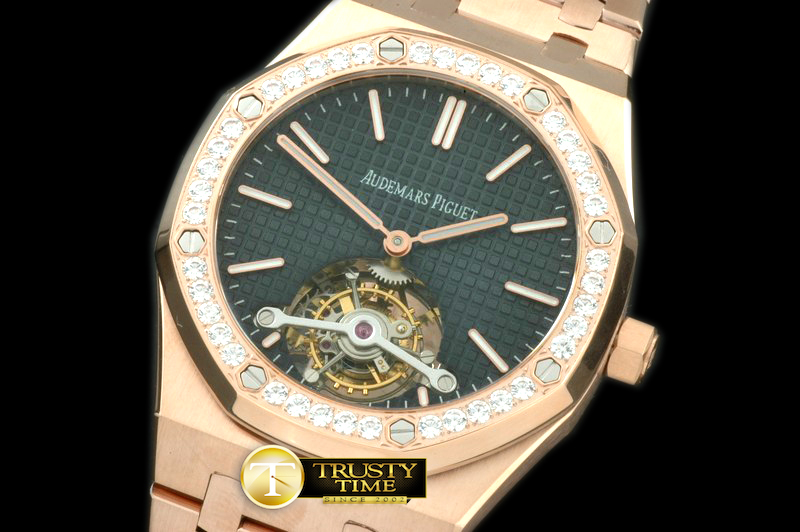 AP0226D – Royal Oak Tourbillon RG/RG Diam Blue Real Tourbillon