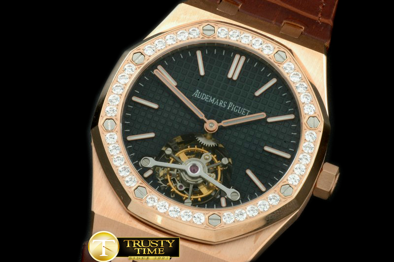 AP0228B – Royal Oak Tourbillon RG/LE/Diam Black Real Tourbillon