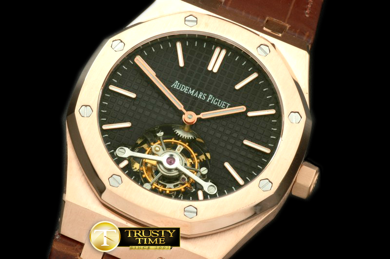 AP0229B – Royal Oak Tourbillon RG/LE Black Real Tourbillon