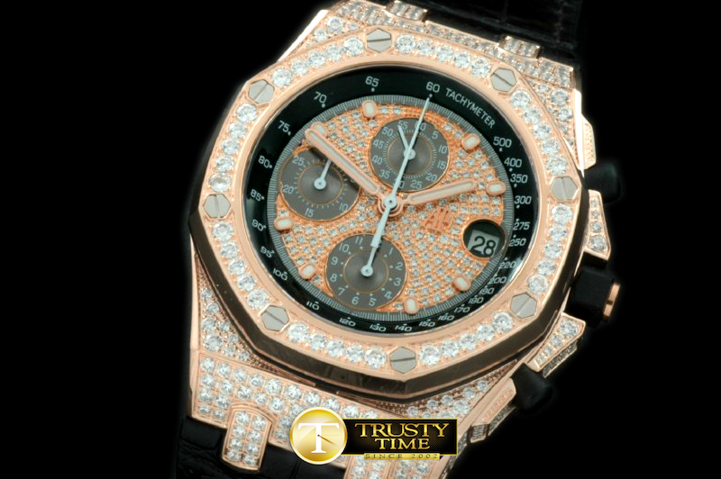 AP0242 – Royal Oak Chrono SS/LE Rose Gold Bling A-7750