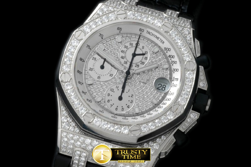 AP0243 – Royal Oak Chrono SS/LE Platinum Bling A-7750