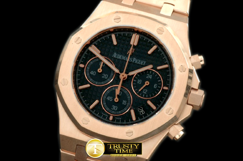 AP0249B – Royal Oak Chrono RG/RG Black Jap OS20 Quartz