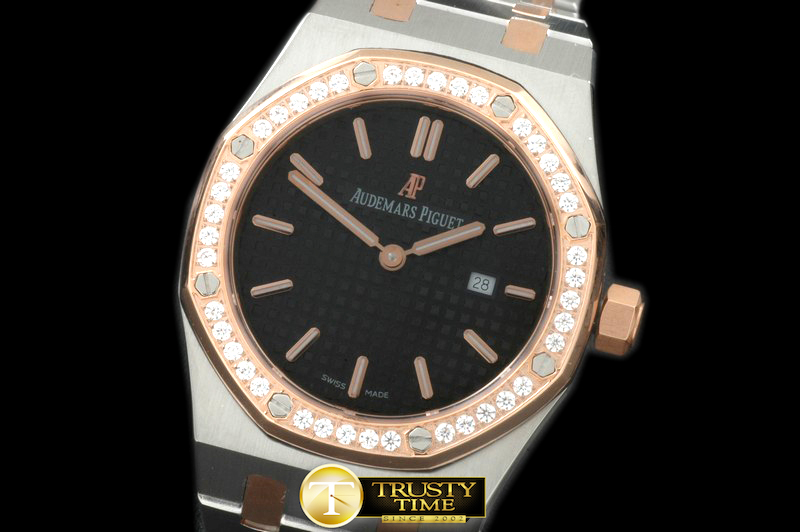 AP0305B – Royal Oak Ladies SS/RG Black S-Qtz
