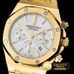 AP0358A – Royal Oak Chronograph Ref 26320 YG/YG White A-7750