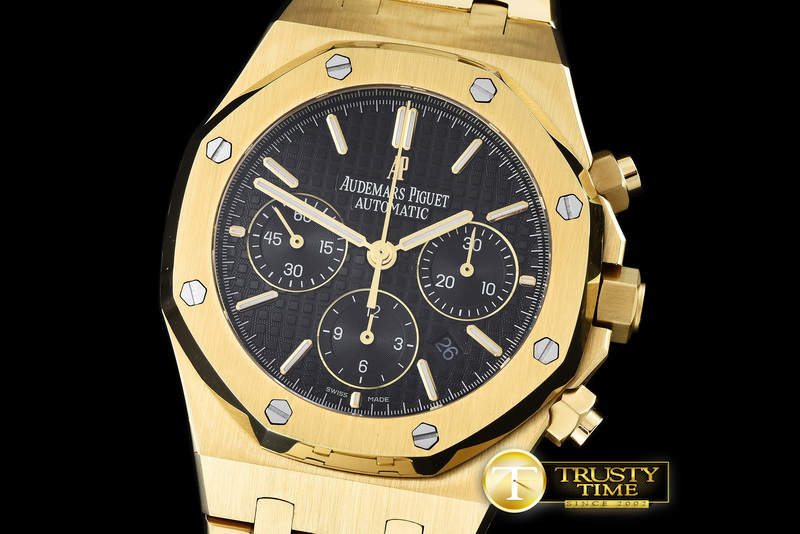 AP0358B – Royal Oak Chronograph Ref 26320 YG/YG Black A-7750