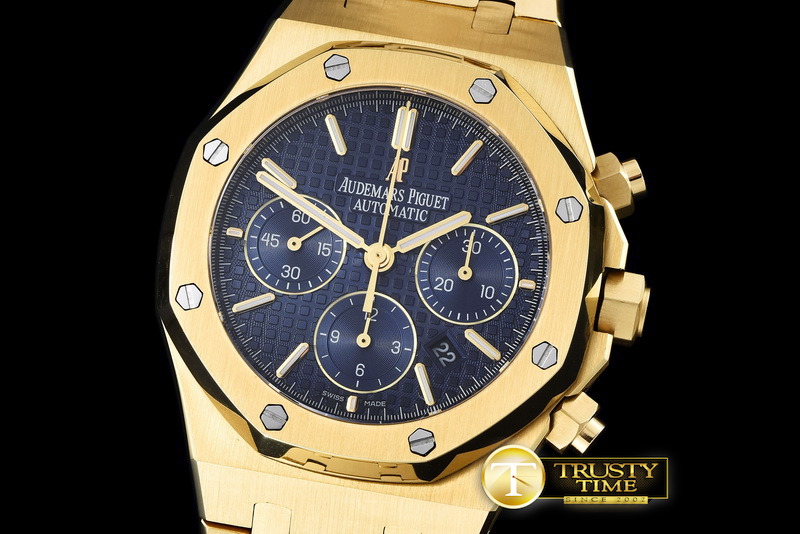 AP0358C – Royal Oak Chronograph Ref. 26320 YG/YG Blue A-7750