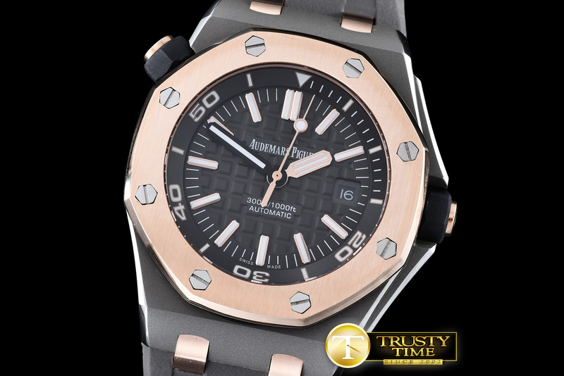 AP0378I – Royal Oak Diver SS/RU RG Bez Black JHF A2813 Mod3120
