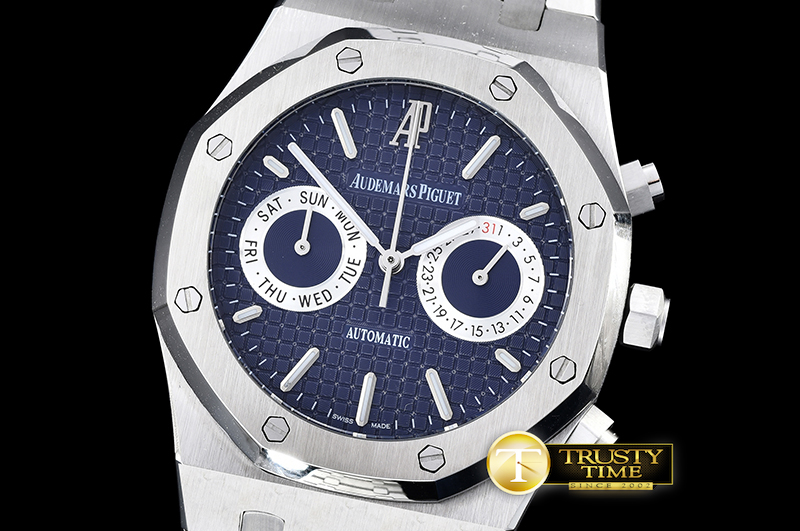 AP0380A – Royal Oak Calendar SS/SS Blue VK Quartz