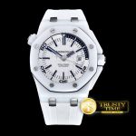 AP0398B – Royal Oak Diver Ceramic CER/RU Wht/Blue BPF MY9015 Mod