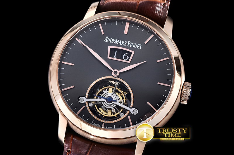 AP0400B – AP Jules Tourbillon Grande Date RG/LE Blk – Tourbillon