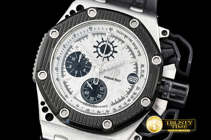 AP0482B – Royal Oak Survivor SS/RU White VK Quartz Chronograph