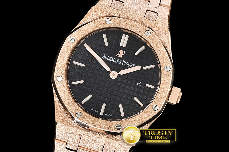 AP0532A – AP Royal Oak 33mm Frosted RG/RG Black JHF V2 Swiss Qtz