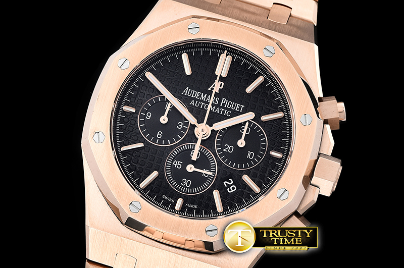 AP0575B – Royal Oak Chronograph 26331ST RG/RG F.Black OMF A775