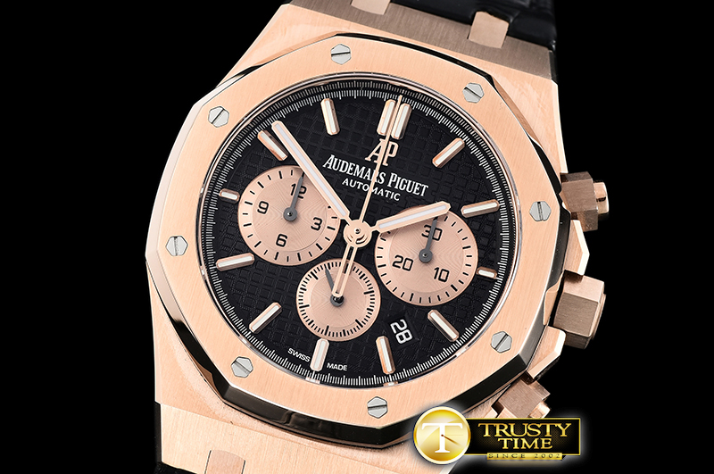 AP0585D – Royal Oak Chronograph 26331ST RG/LE Black OMF A7750