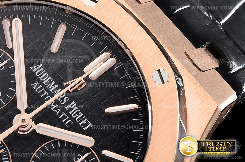 AP0606B – Royal Oak Chronograph 26331ST RG/LE Blk/Blk A7750