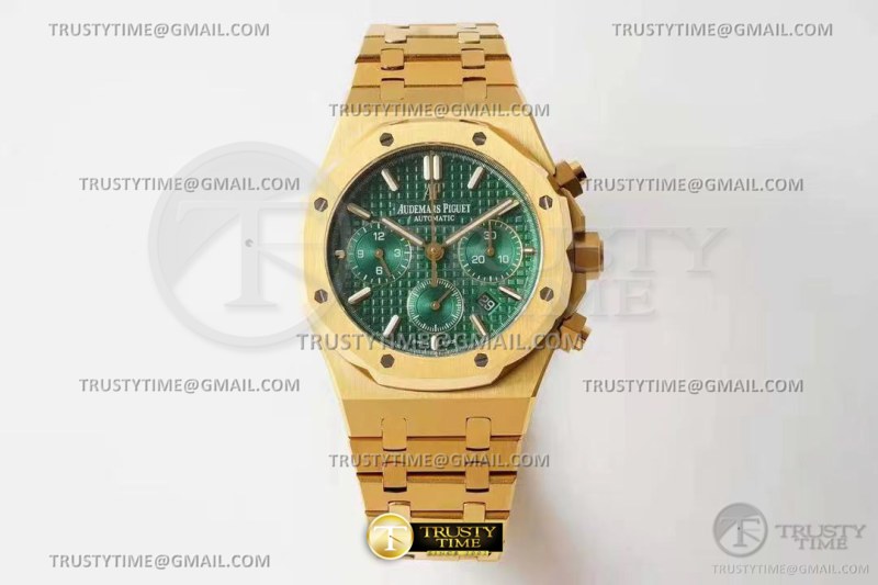AP0715 – Royal Oak Chrono 26331 YG/YG Grn/Gold BF A7750