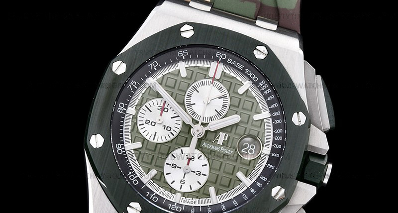 AP0740D – AP ROO Chronograph SS/RU Green APF A3126 Mod