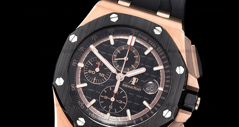 AP0740F – AP ROO Chronograph RG/RU Black/Blk APF A3126 Mod