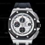 AP0744A – AP ROO Chronograph SS/RU White/Blk JJF A3126 Mod