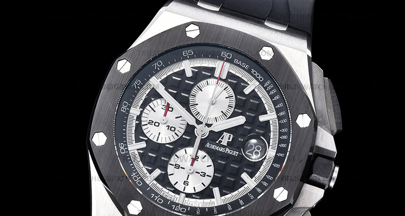 AP0744B – AP ROO Chronograph SS/RU Blk/Wht JJF A3126 Mod