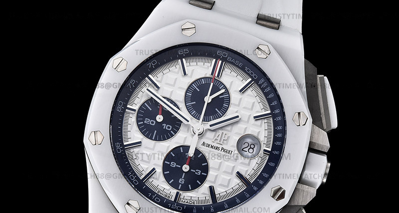 AP0764 – AP ROO Chronograph Wht CER/RU Wht/Blue APSF A3126 Mod