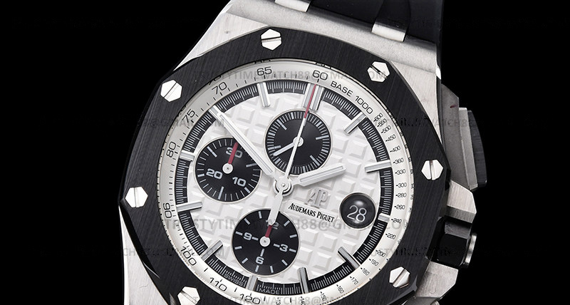 AP0765B – AP ROO Chronograph SS/RU Wht/Blk APSF A3126 Mod