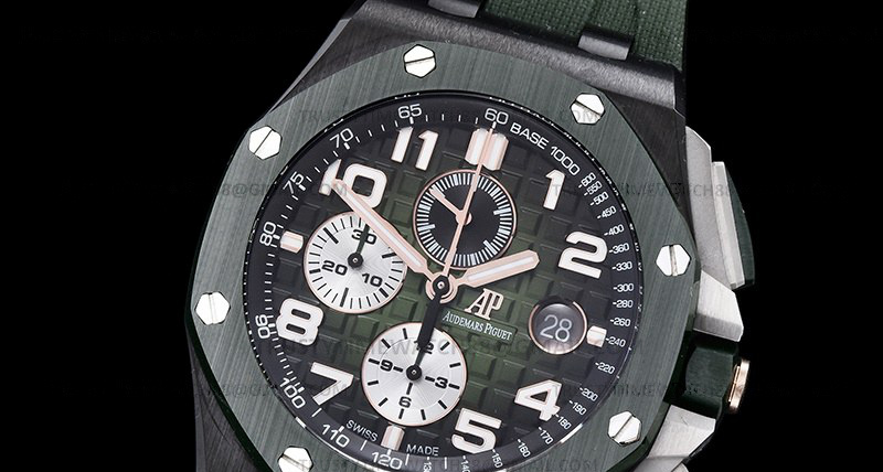 AP0766B – AP ROO Chronograph Grn CER/RU G-Grn/Num APF A3126 Mod