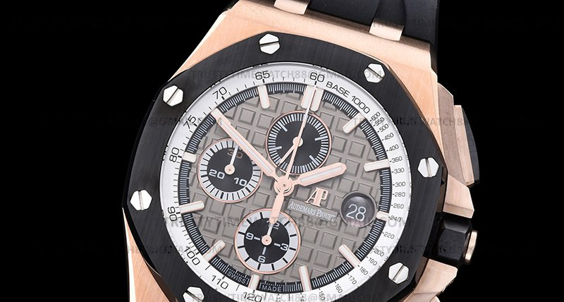 AP0766E – AP ROO Chronograph CER RG/RU Grey/Stk APF A3126 Mod