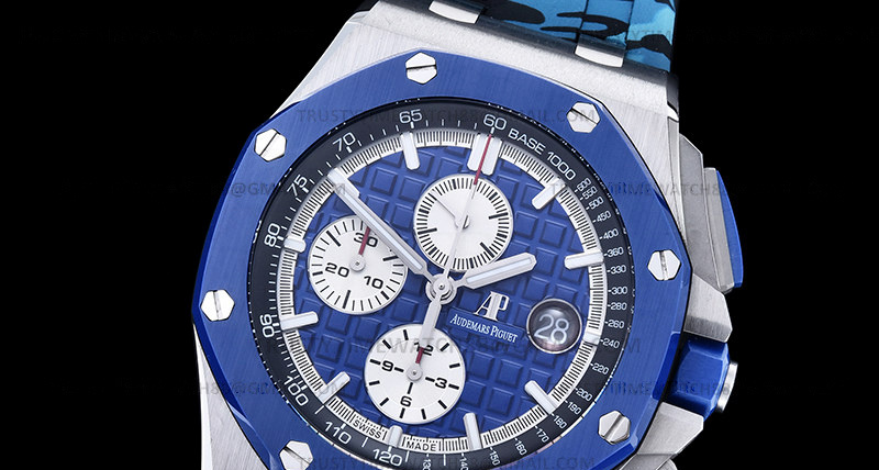 AP0798B – AP ROO Chronograph Blue SS/RU Blue/Stk APF A3126 Mod