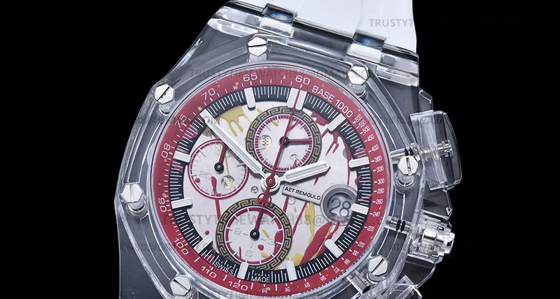 AP0800C – AP ROO Chronograph AET CO/RU Red-Wht/Stk APF A3126 Mod