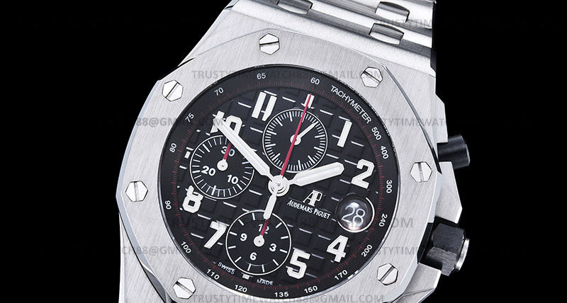 AP0828D – AP ROO Chronograph SS/SS Black/Num APF A3126 Mod