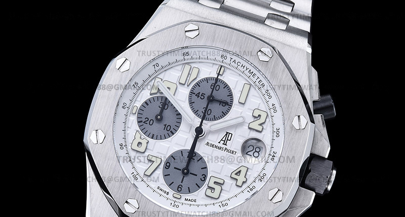 AP0829C – AP ROO Chronograph SS/SS Wht/Silv/Num APF 7750 Mod