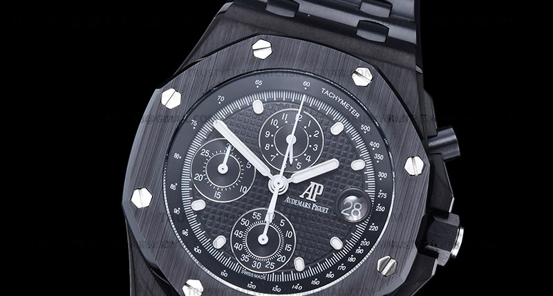 AP0832 – AP ROO Chronograph DLC/DLC Black/Dot APF 7750 Mod