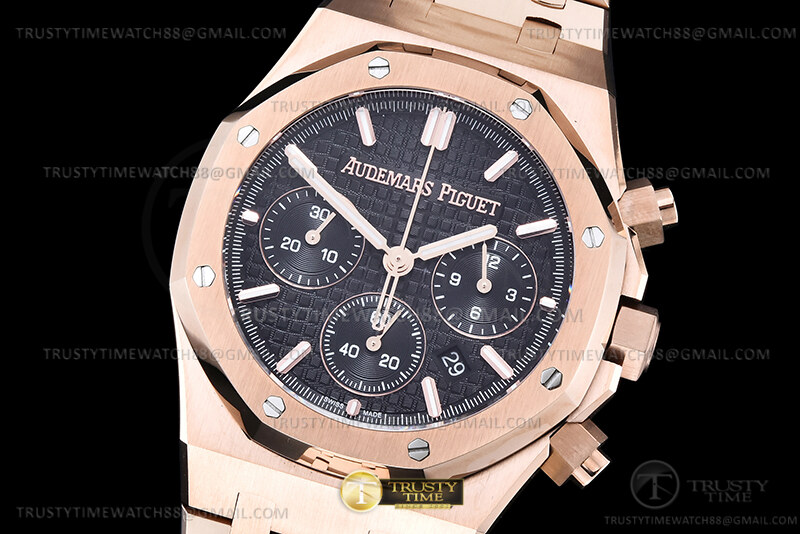 AP0883A – Royal Oak Chrono 26240OR RG/RG Blk/Stk BF A7750 Mod