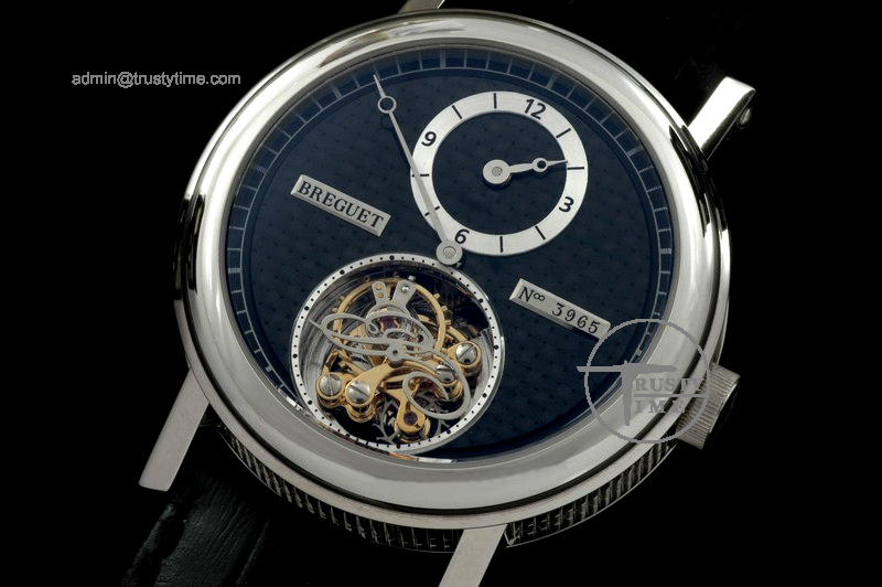 BRE020A – Classique Grande Regulator Tourbillon SS/Le CF Black F
