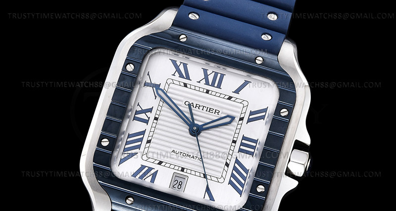 CAR0547D – Santos De Cartier Mens XL SS/RU White GF MY9015