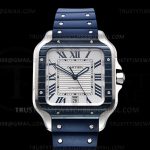 CAR0547D – Santos De Cartier Mens XL SS/RU White GF MY9015