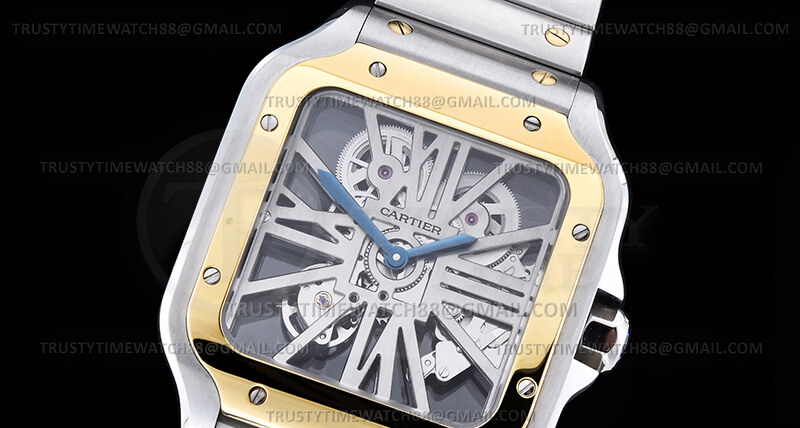 CAR0642E – Santos De Cartier Skele 40mm YG/SS Ske RICH V2 9611MC