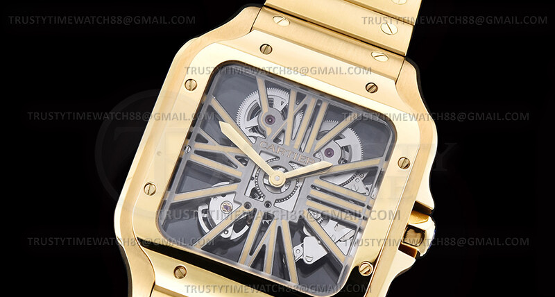 CAR0642F – Santos De Cartier Skele 40mm YG/YG Ske RICH V2 9611MC