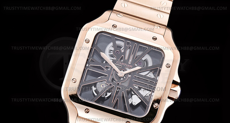 CAR0642G – Santos De Cartier Skele 40mm RG/RG Ske RICH V2 9619MC